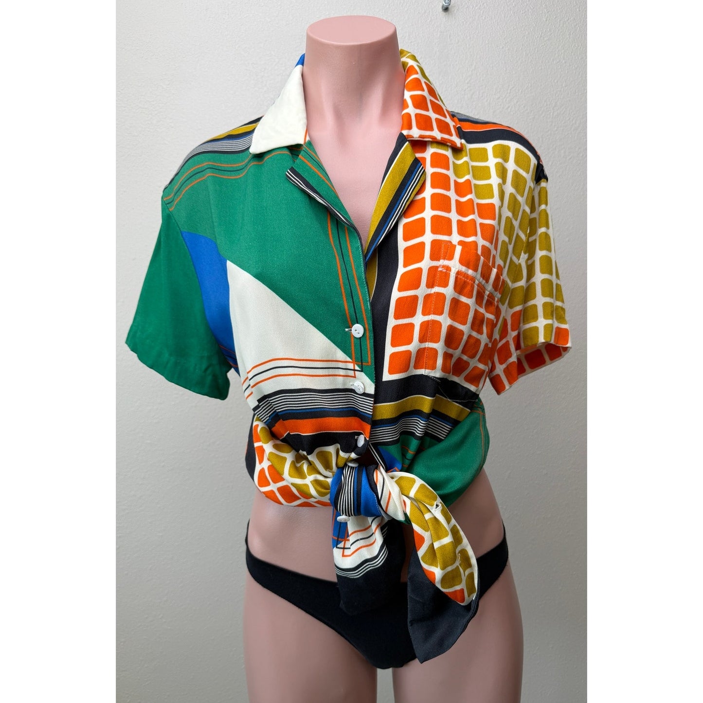 Song of Style Elsie Multi Geo Scarf Blouse XS