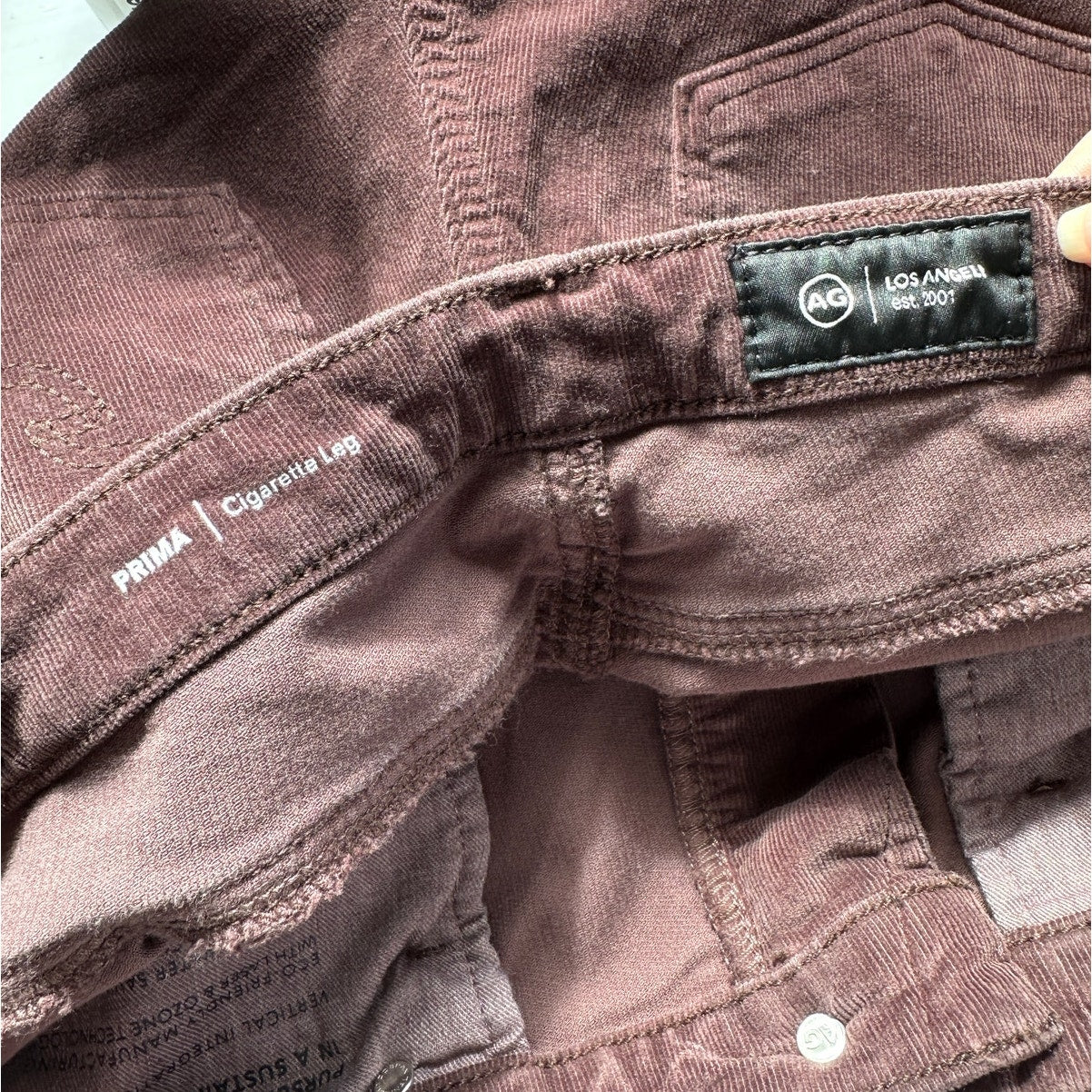 Adriano Goldschmied Prima Corduroy Cigarette Jeans Brown Women 29