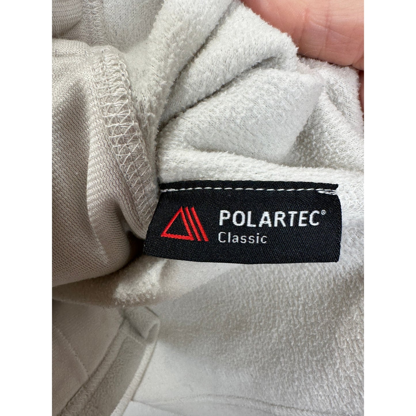 Northface Cream Polartec Fleece Pocketed Zip Hoodie Small