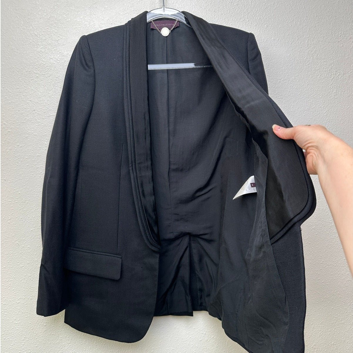 Stella McCartney Black Tuxedo Blazer Women US 8 IT 44 Shawl Lapel