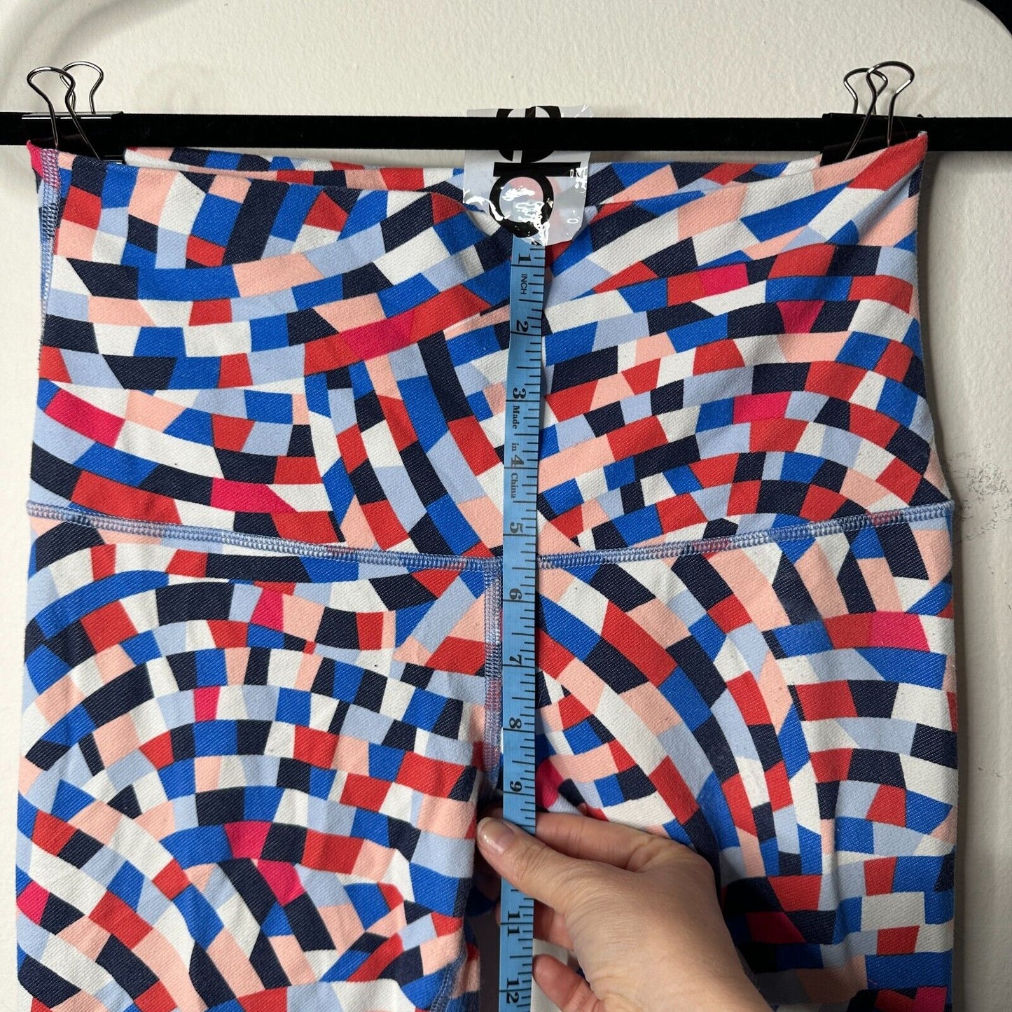 Lululemon Wunder Under Multi Blue Red White Geometric Capoeira Leggings 8