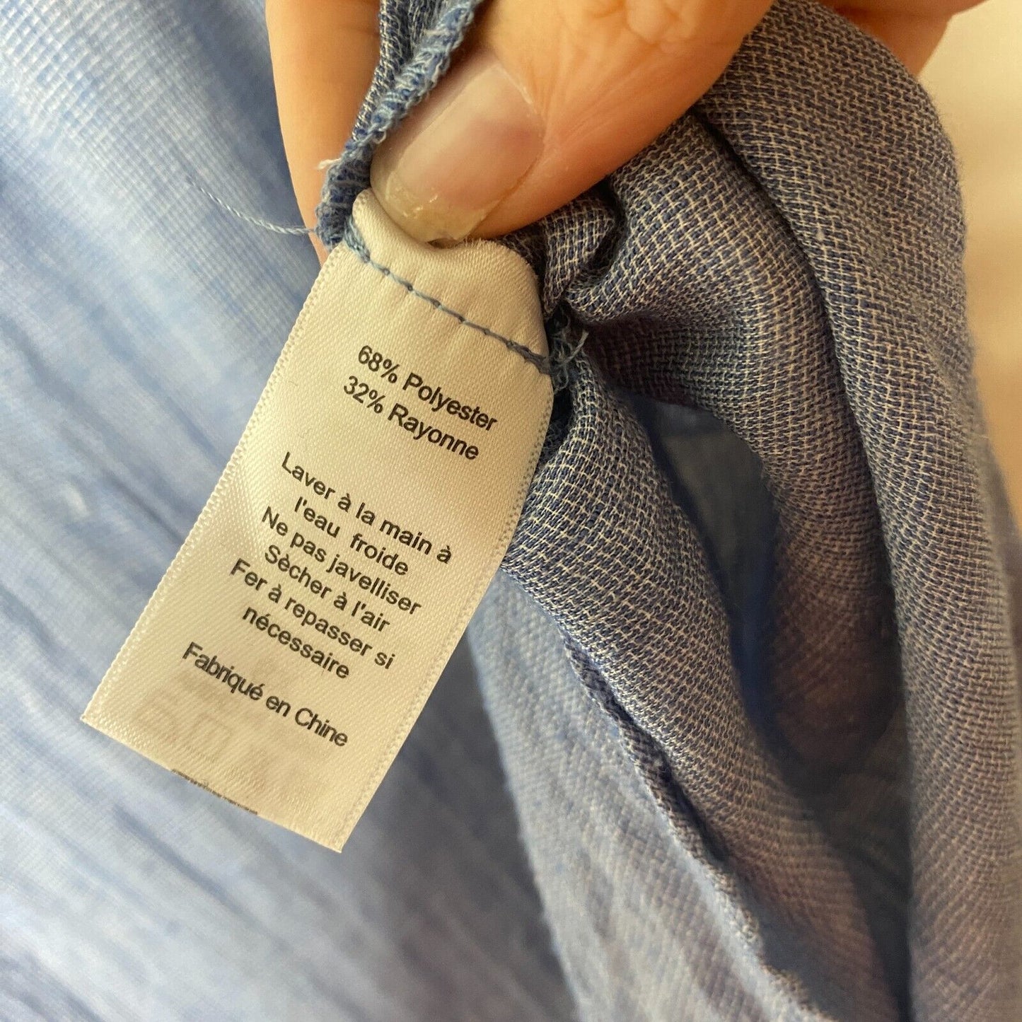 Allison Joy Blue Front Lace-Up Curved Hem Sleeveless Flowy Tank Top Blouse XS