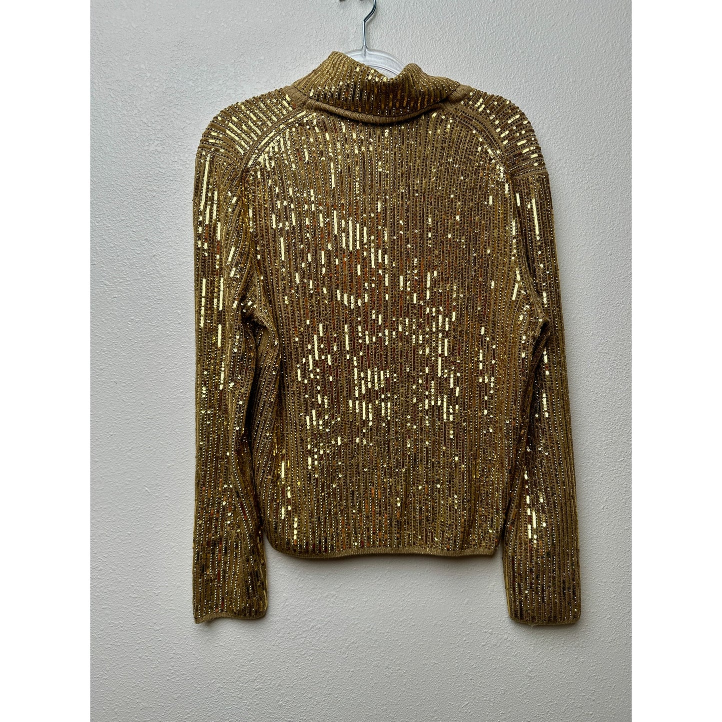 Gucci Sweater Gold Womens US M Sequin Turtleneck