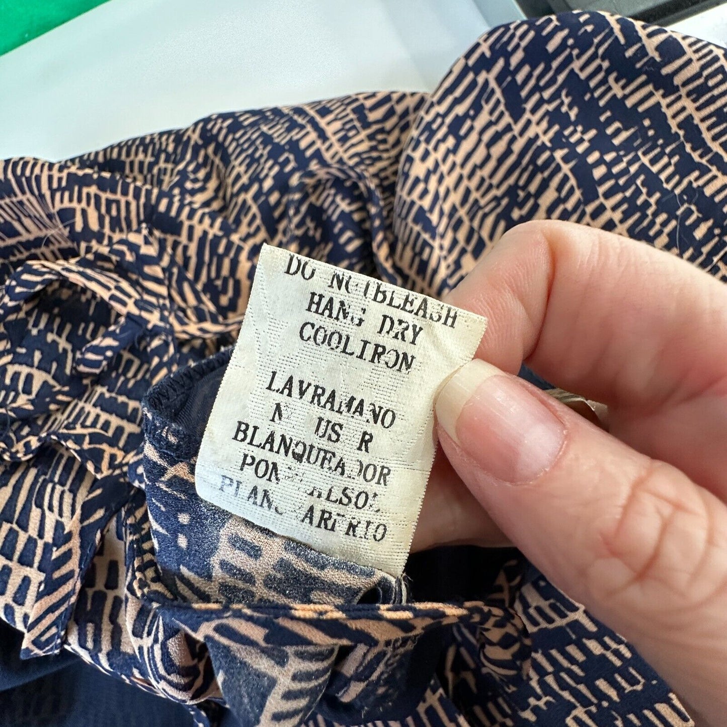 Fora Tan & Navy Front Button Strappy Decorative Back Wide Leg Jumpsuit Small