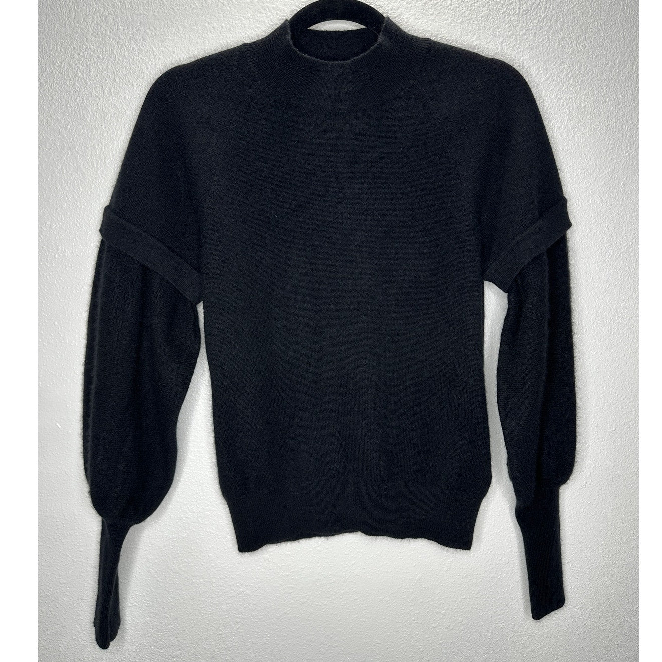 Jonathan Simkhai Black Mackenzie Mock Neck Cashmere Sweater