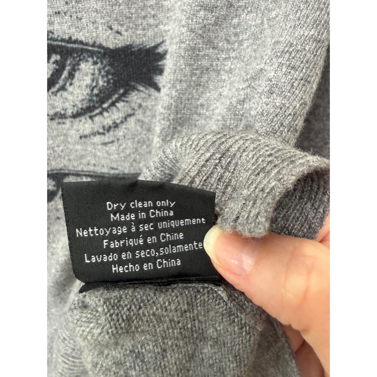 Artelier Nicole Miller Cashmere Eye Sweater Women P Gray