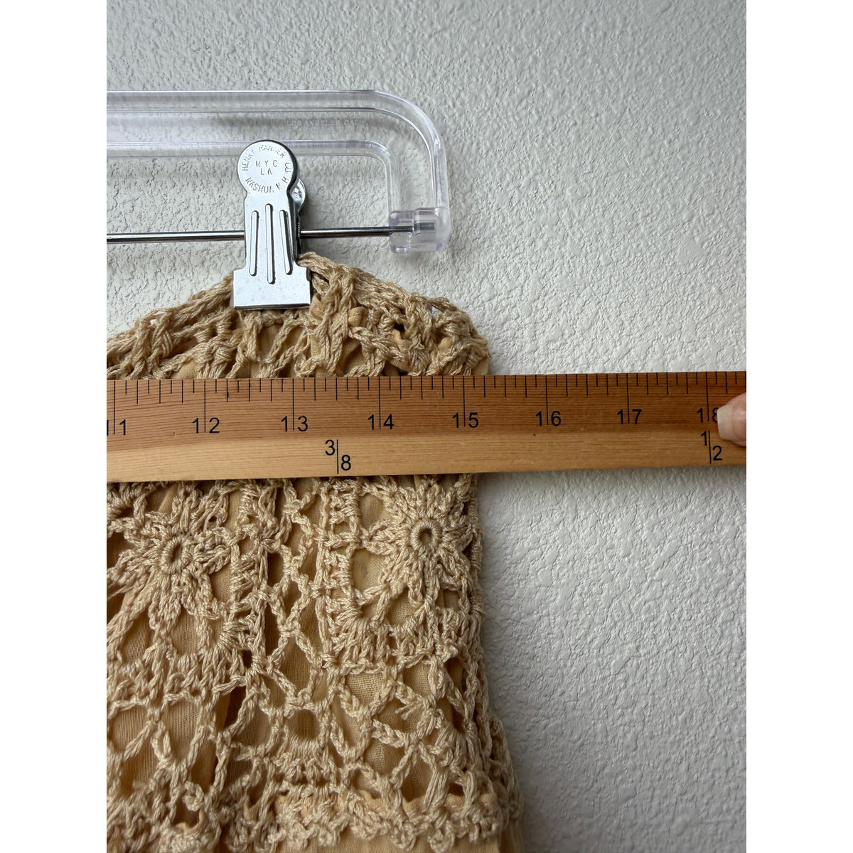 GUC Beige Crochet Waist Cotton Tiered Maxi Skirt Women