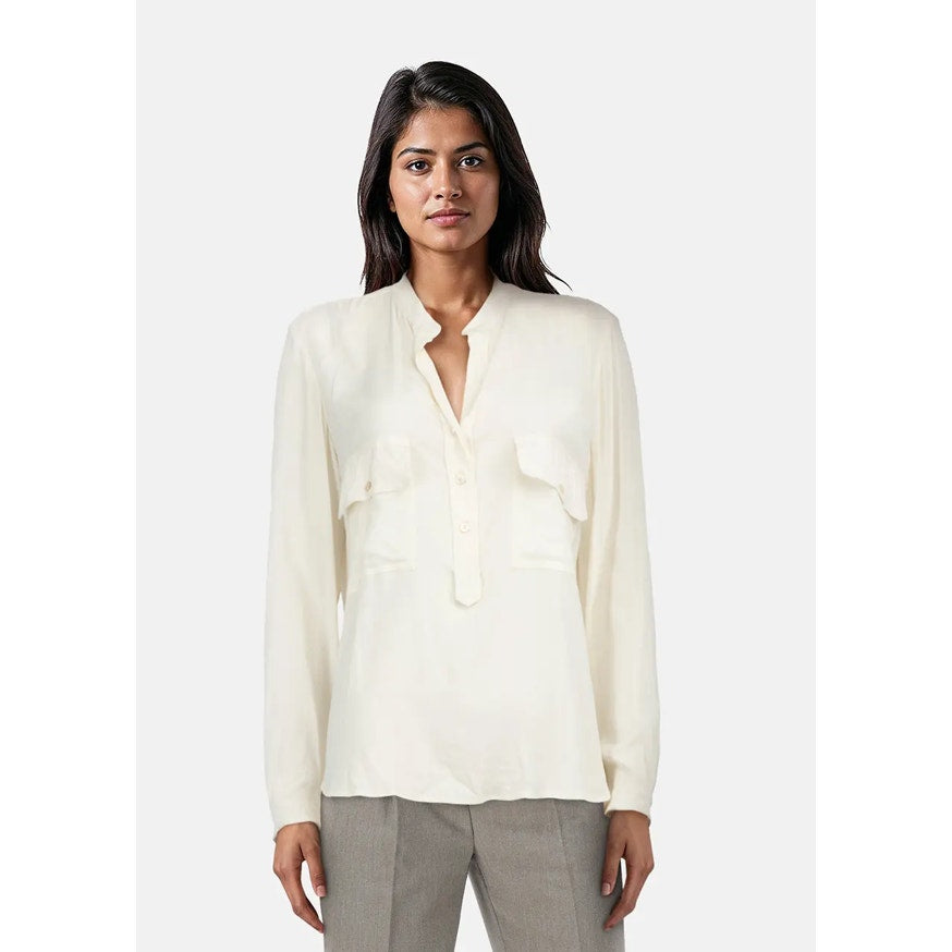 Stella McCartney Off-White Mandarin Collar Blouse Women's US 10 (EU 42)