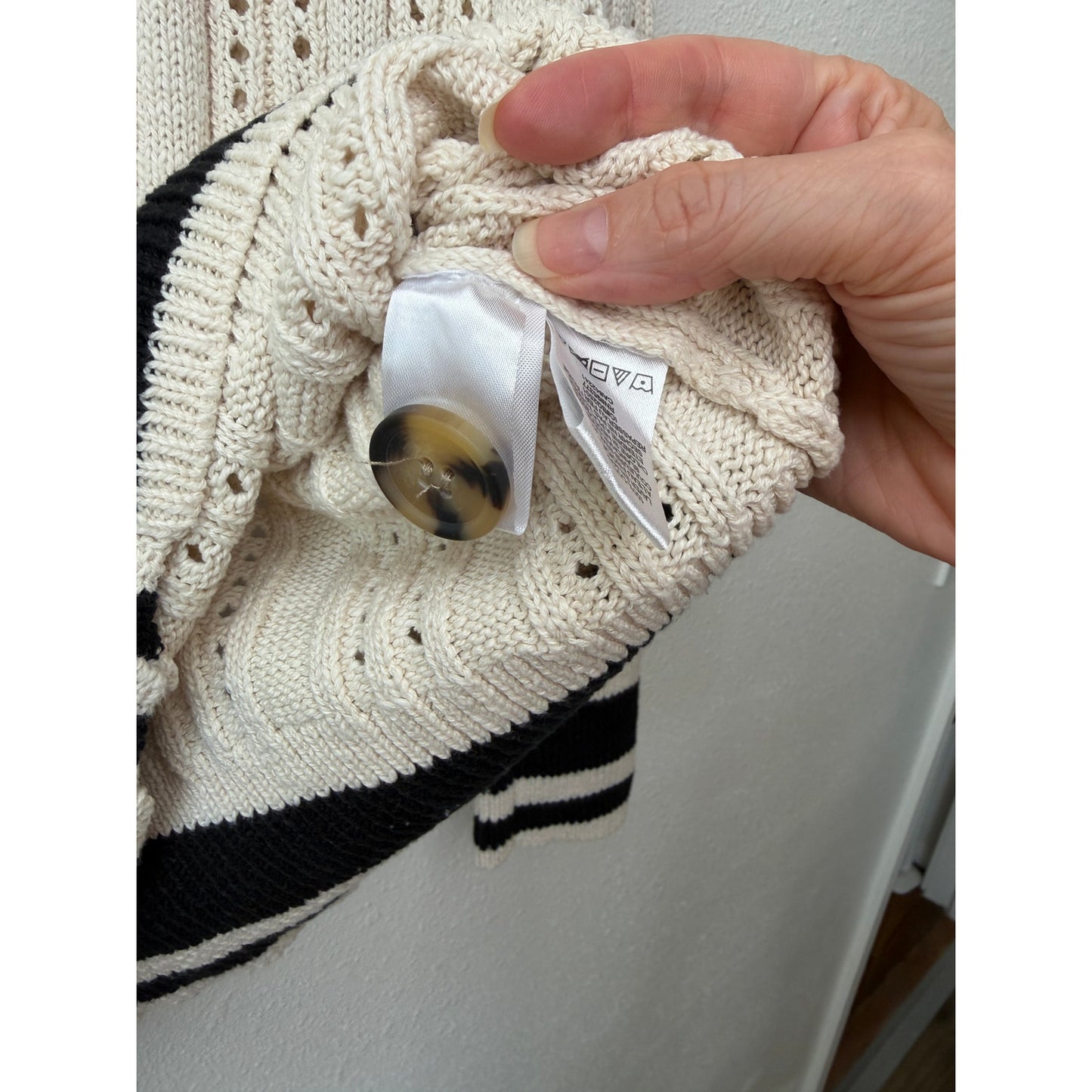 Sanctuary Sport Stripe Cream Black Cardigan US XS
