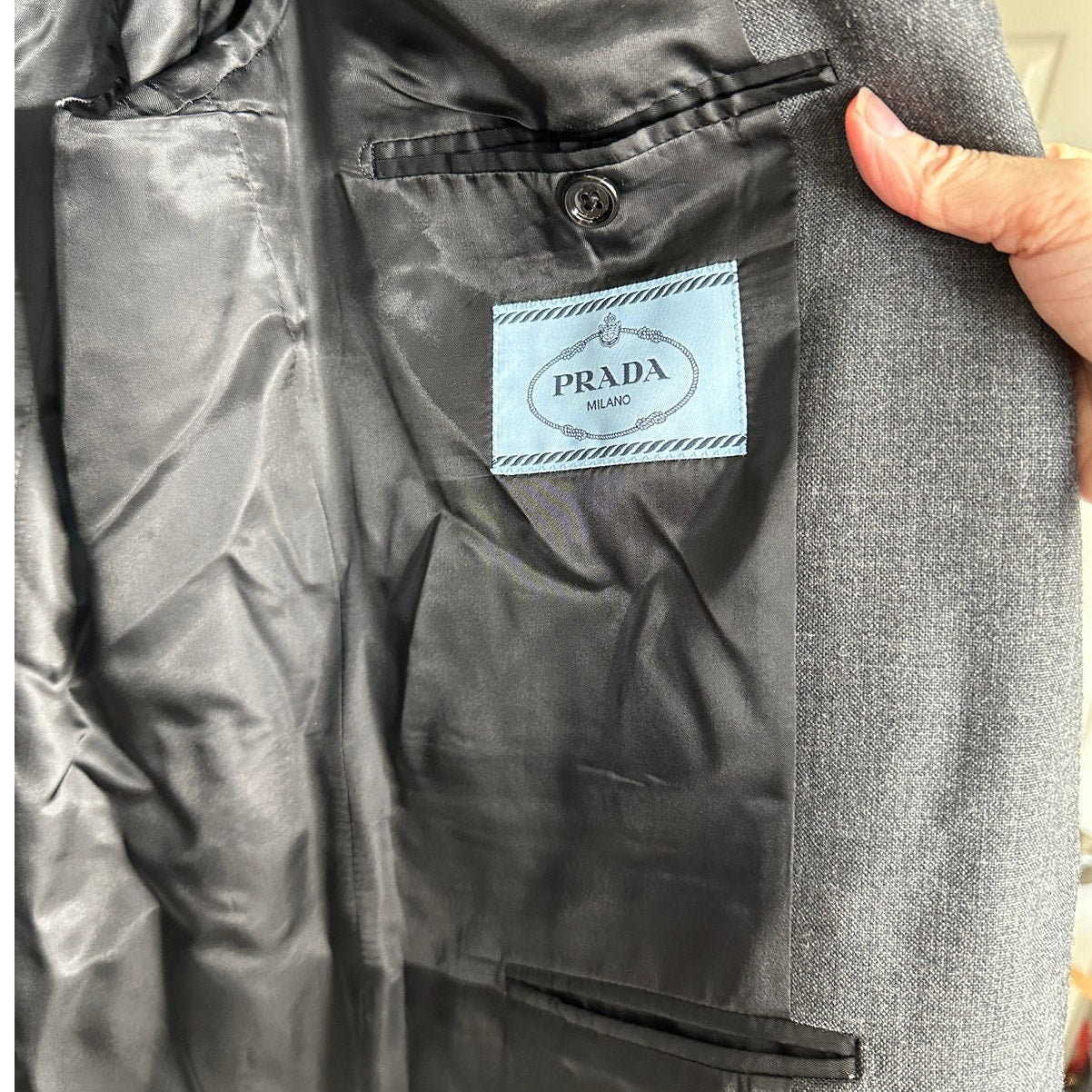 Prada Single Breasted Wool ReNylon Jacket Elasticized Cuff Retail $4700 42 / XL