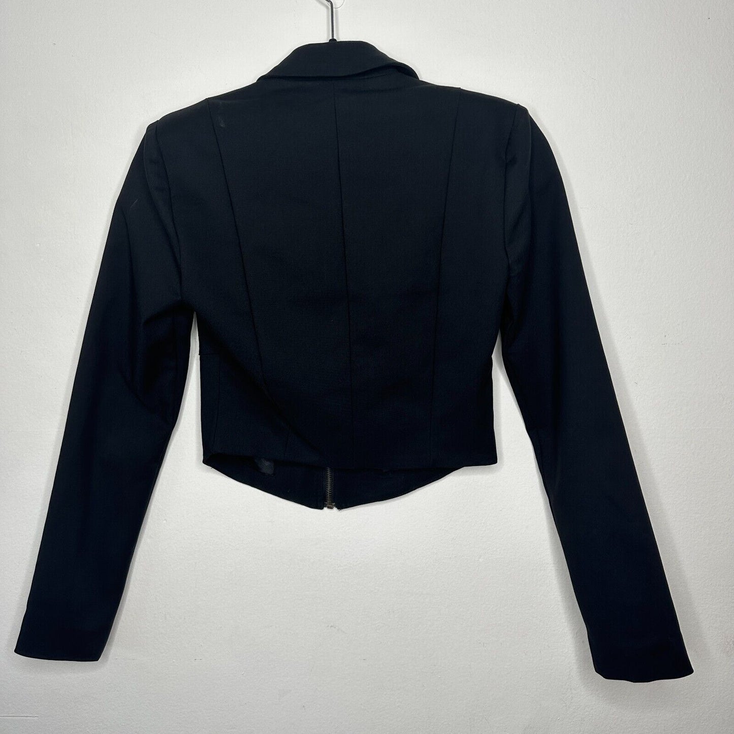 CARMAR Black Cotton Cropped Vest Jacket Half Zip Front Breast Pocket Size XS