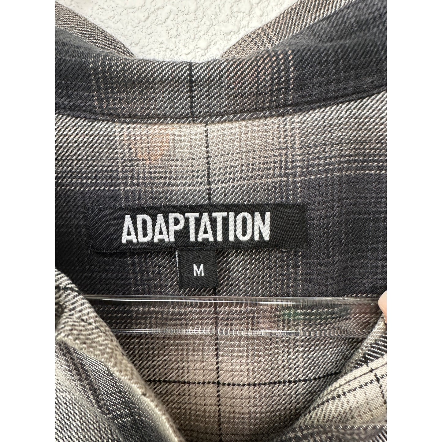 Adaptation Rose Embroidered Plaid Longline Shirt Dress Black White M