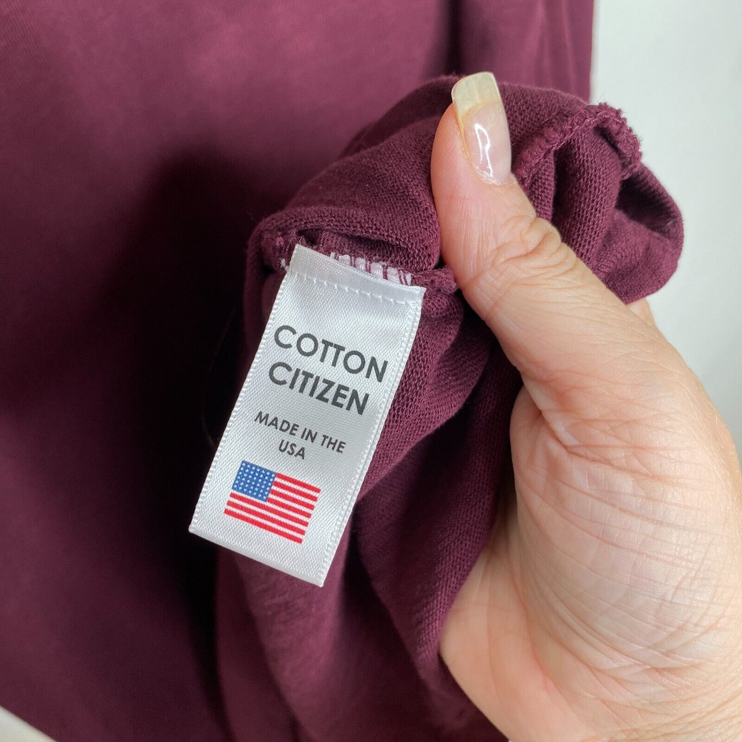 Cotton Citizen Tokyo Eggplant Crew Neck Long Sleeve Cotton Mini Shirt Dress S