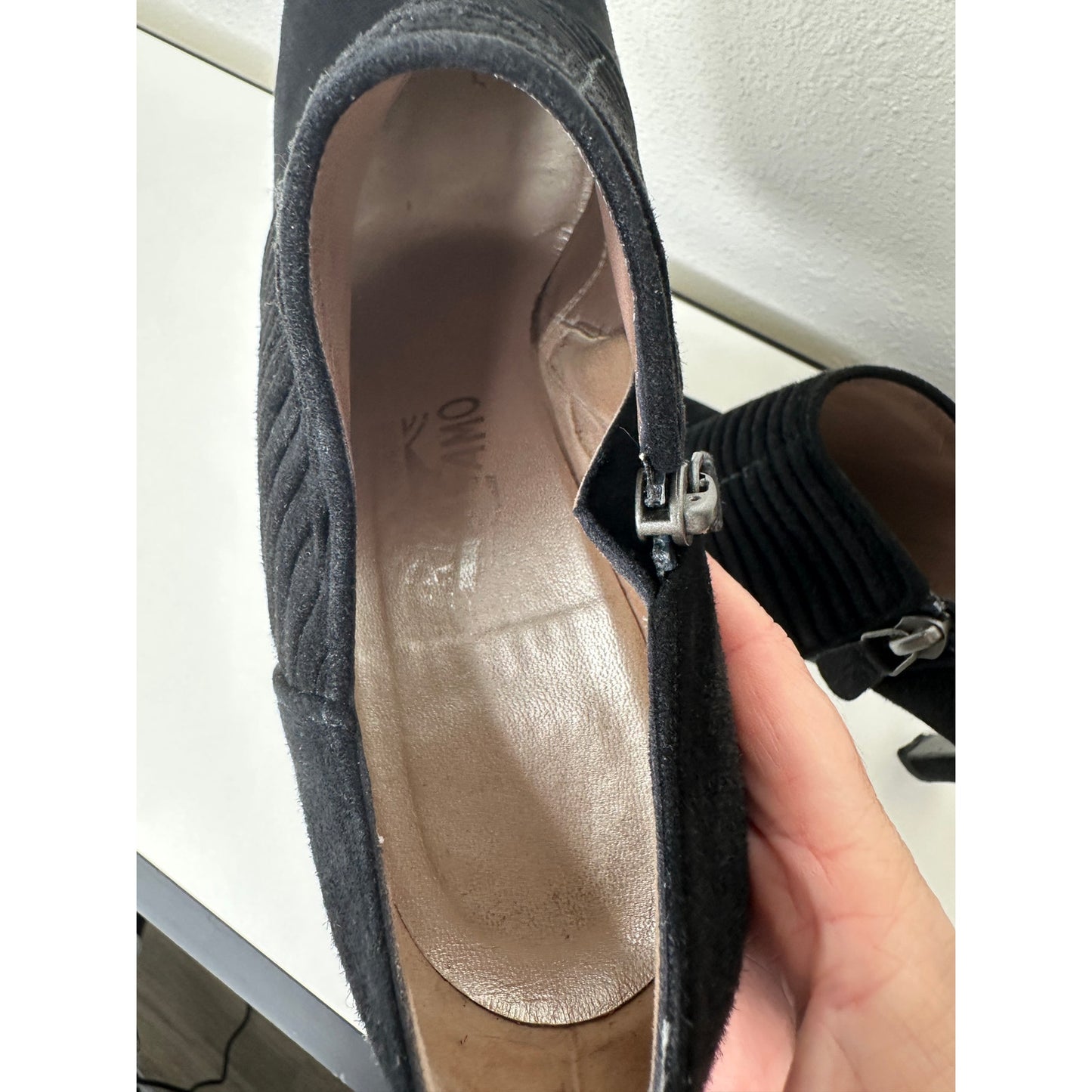 Salvatore Ferragamo Black Suede Narni Stiletto Bootie Side Zip 8