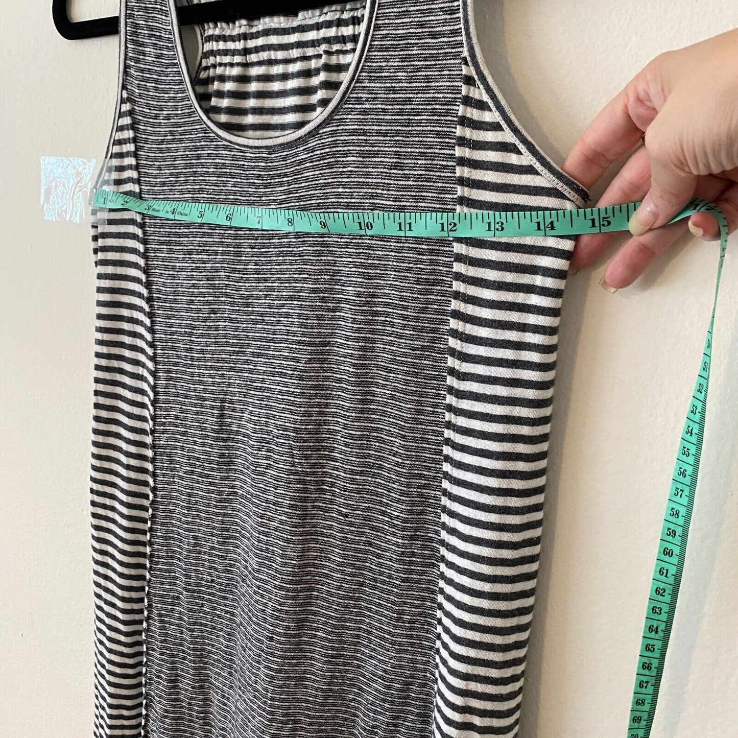 Splendid Black Gray & White Canal Stripe Colorblock Tank Dress Cover-up XS