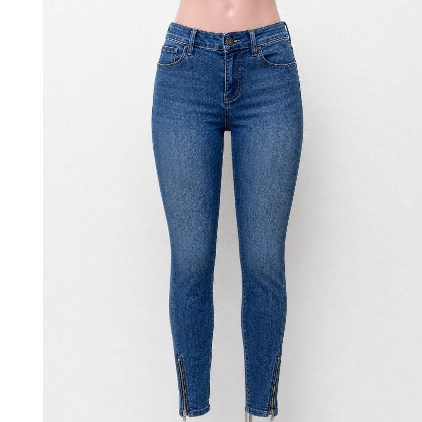 Splendid Medium Wash High Waist Ankle Zip Stretch Skinny Jeans 29