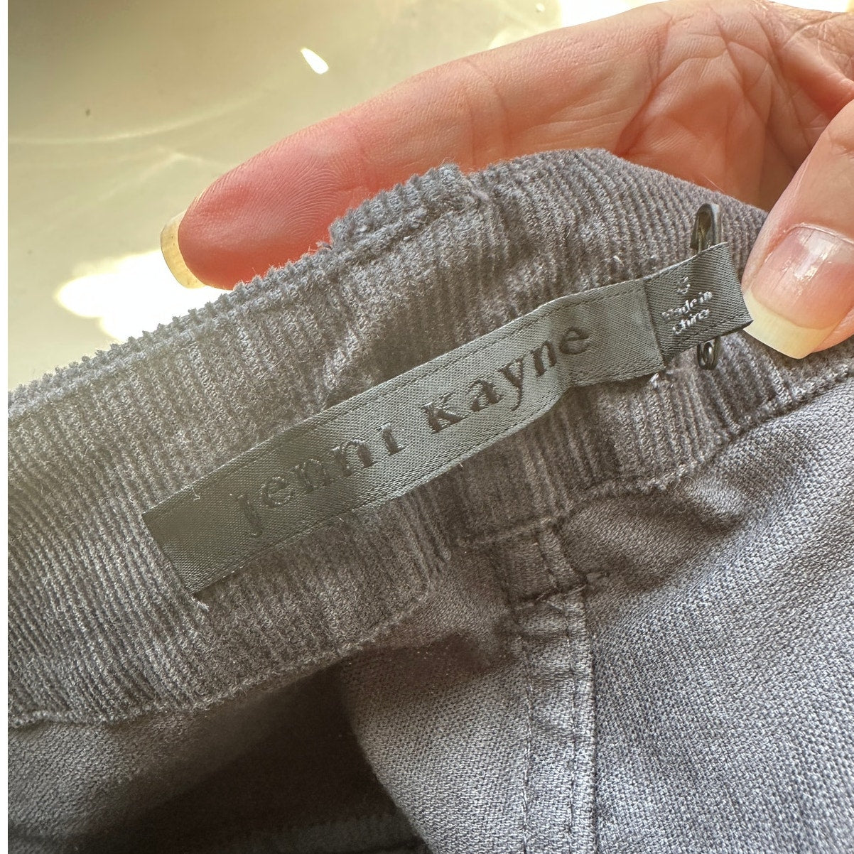 Jenni Kayne Gray High Waist Stretch Corduroy Ranger Trouser Pants 8