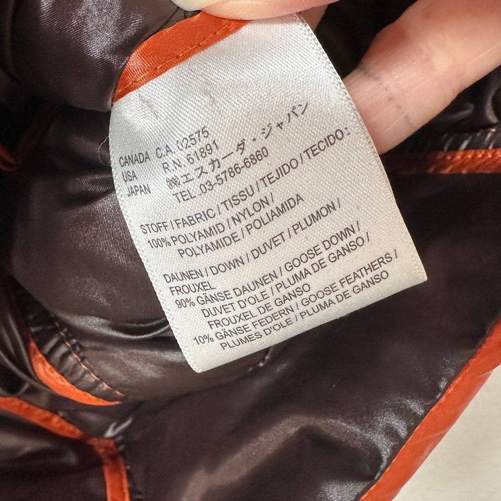 Escada Sport Orange Goose Down Quilted Puffer Belted Vest 38 / 8