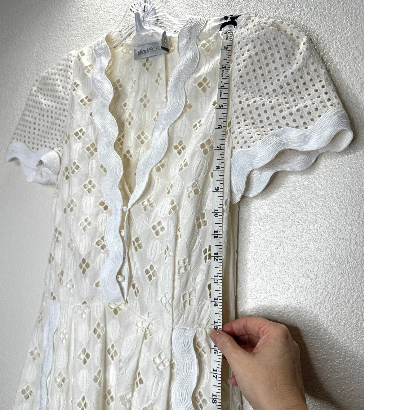 Alice McCall Daybreak White Ivory Broderie Lace Midi with Slip Dress 2