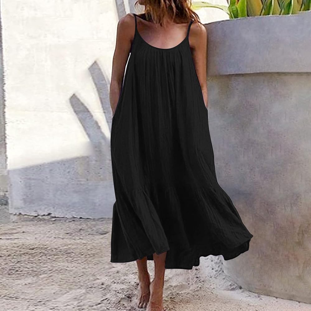 Vetiver Blue Gray Denim Round Braided Neckline & Strap Ruffle Dress 4