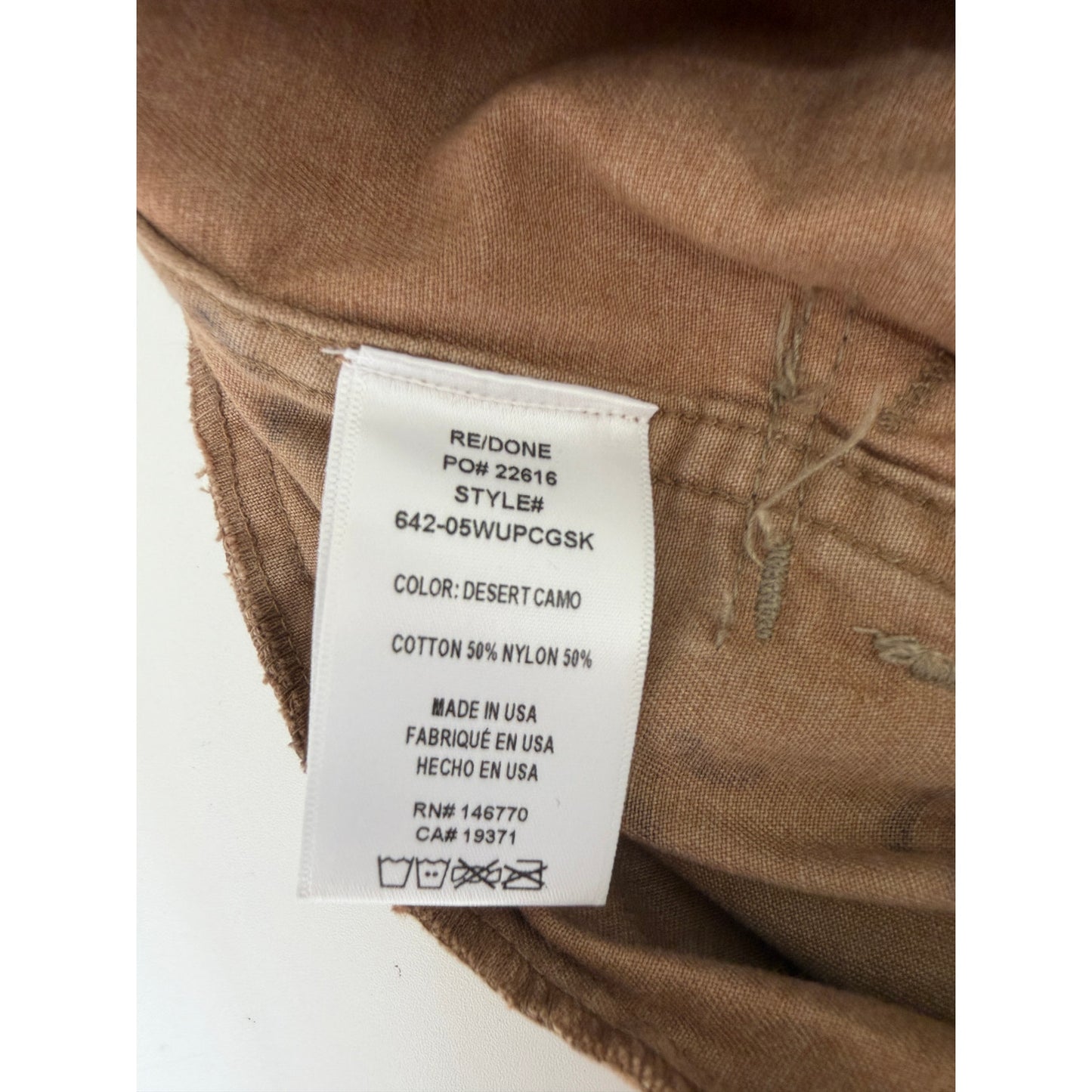 RE/DONE Womens Desert Camo Zip Utility Mini Skirt XS