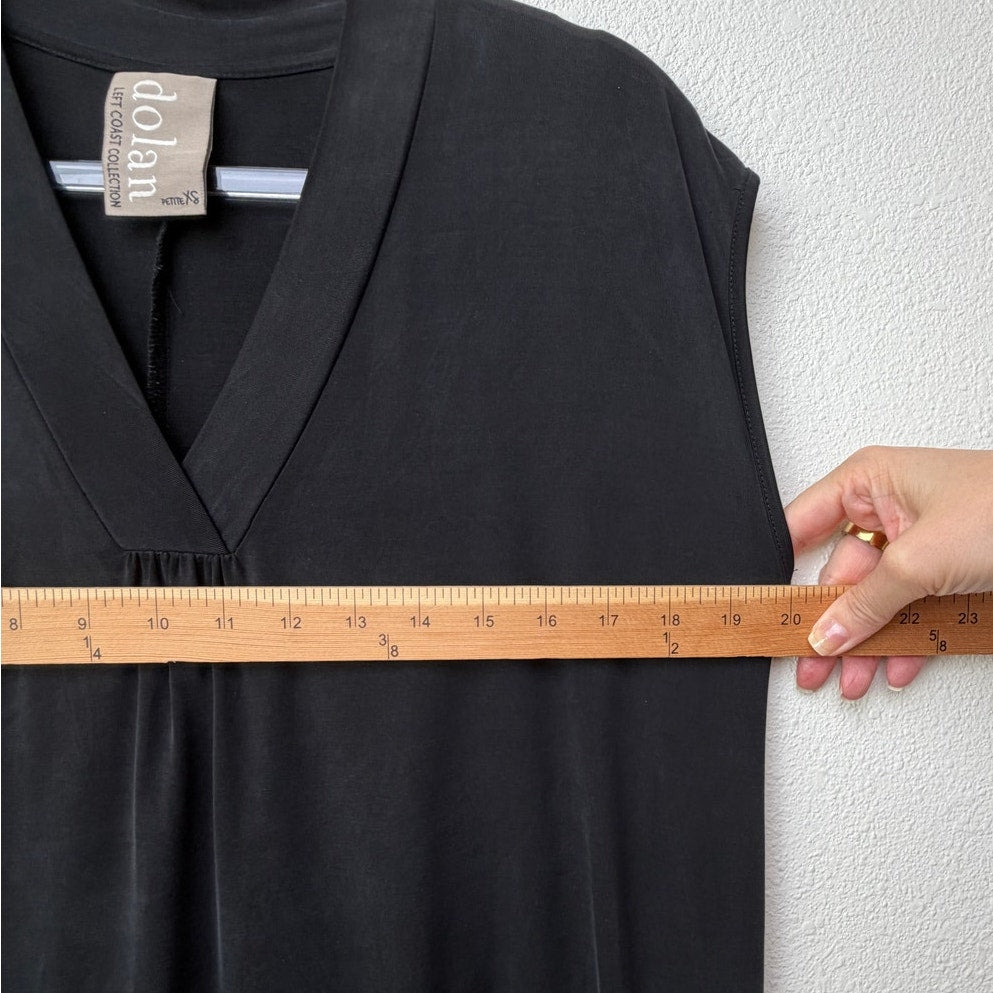 Dolan Left Coast Black Cupro V Neck Hi Low Pocket Dress XS