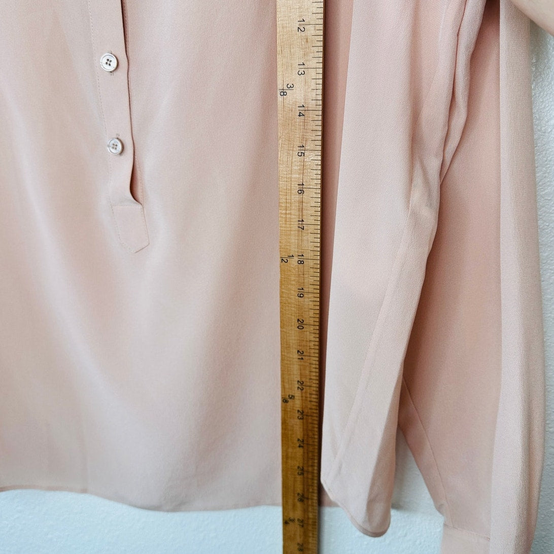 Stella McCartney Eva 100% Silk Muted Pink 3/4 Button Long Sleeve Blouse 42 / M