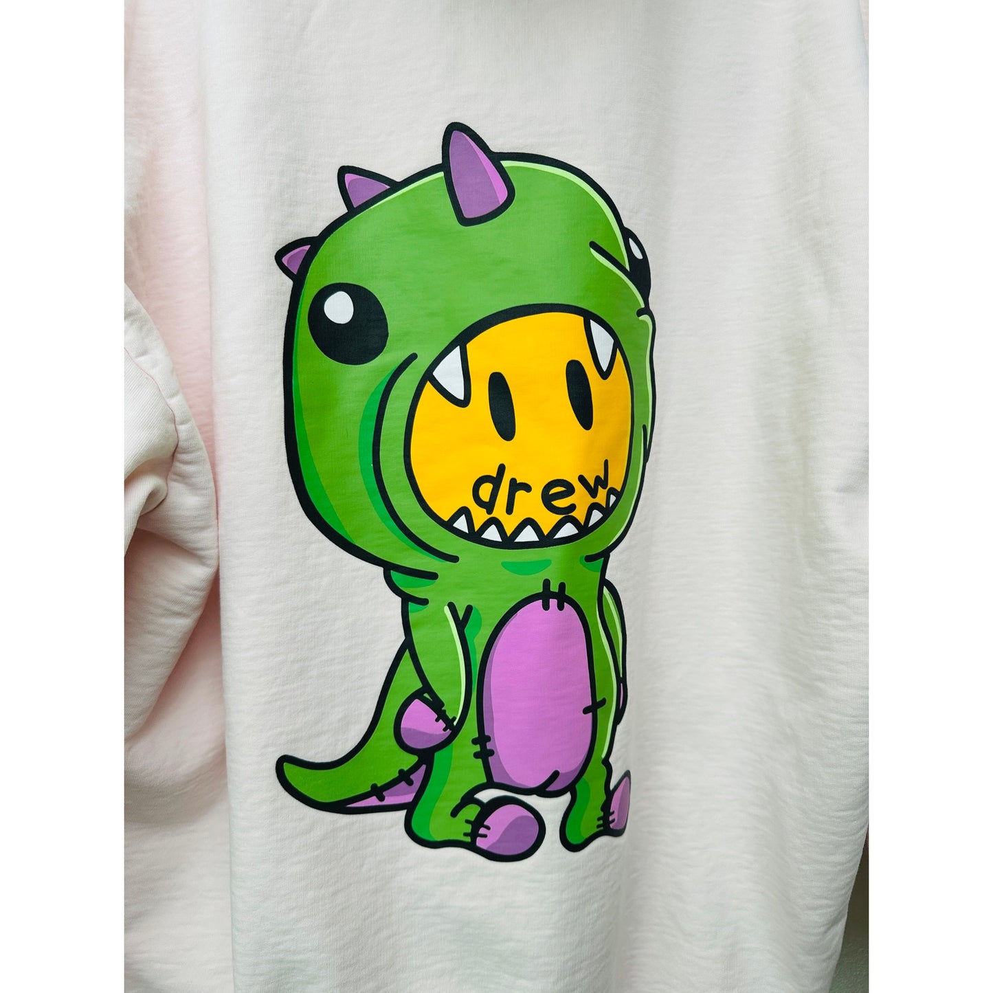 Drew House Zip Hoodie Light Pink Men’s US L Dino Graphic