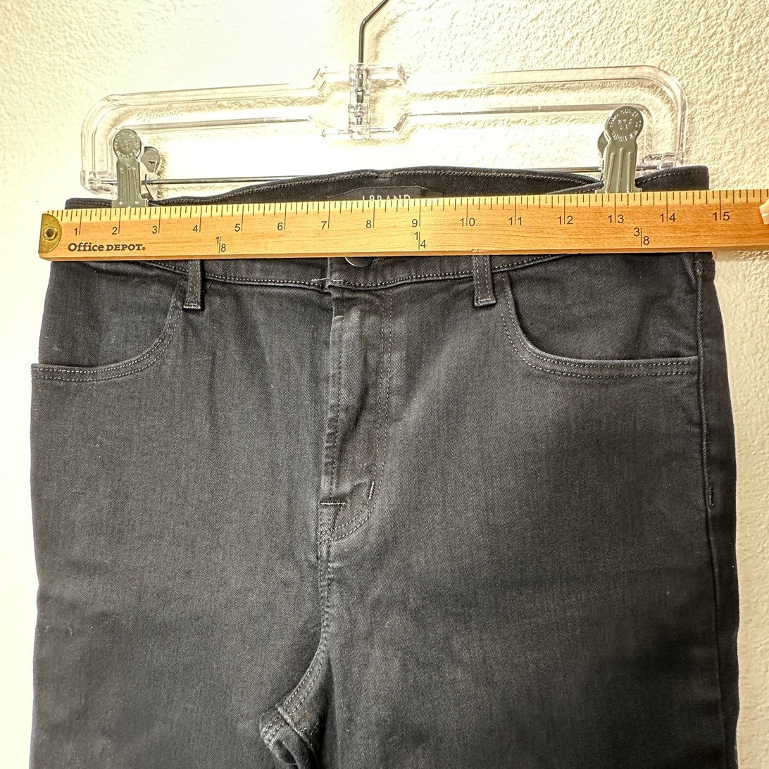 J Brand Vesper Black Alana High Waist Raw Hem Ankle Skinny Jeans 30
