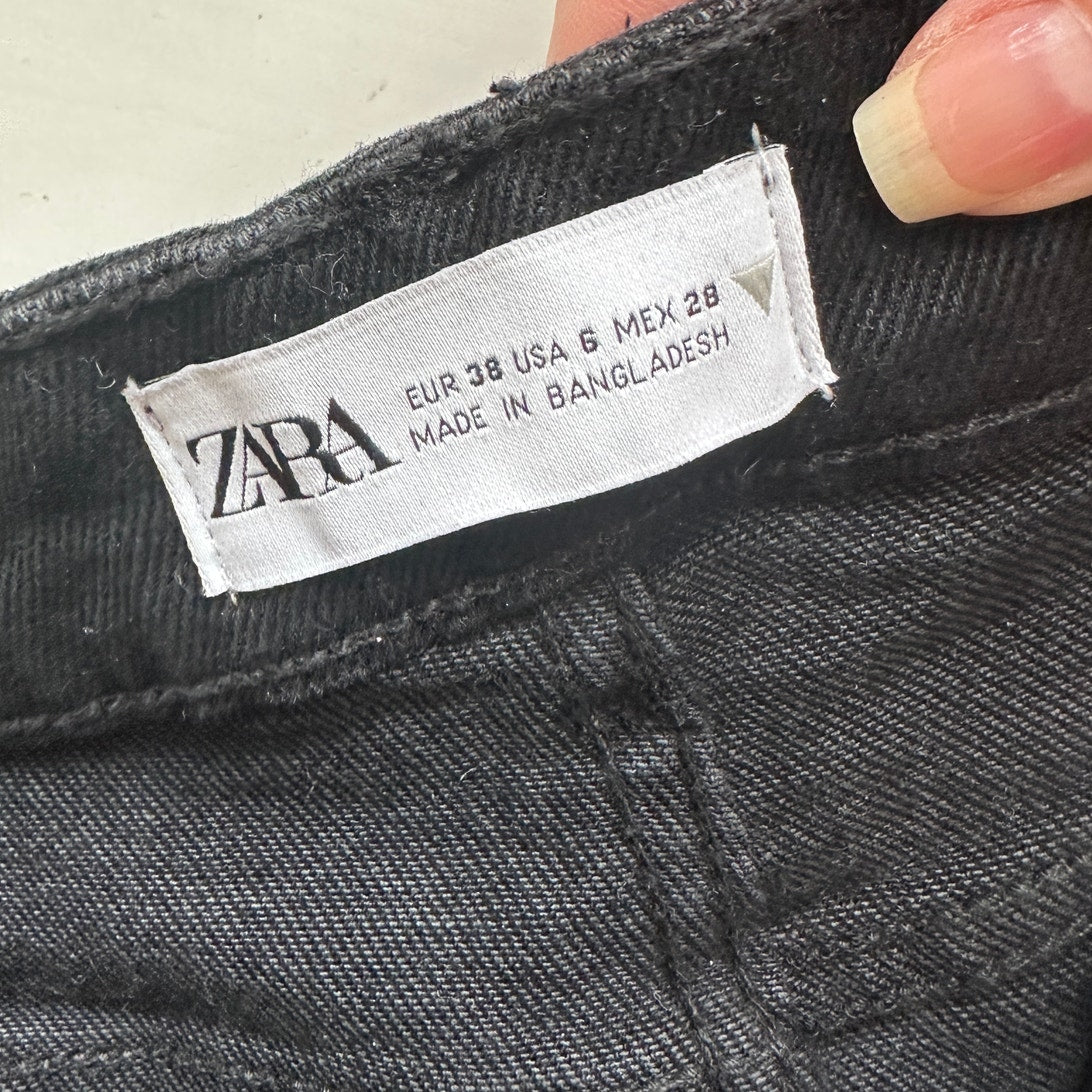Zara Black High Waist Slim Fit 5 Pocket Jeans 6