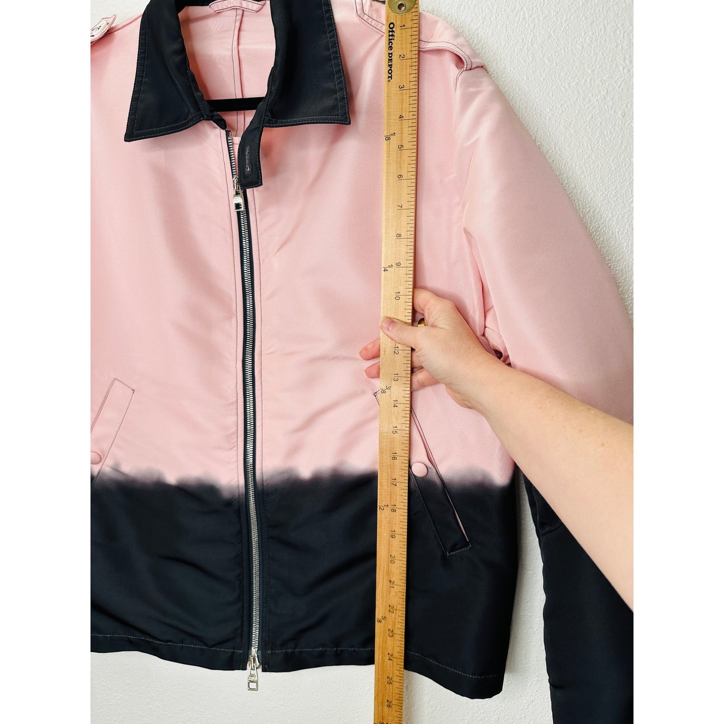 Alexander McQueen Pink & Black Dip Dye Front Zip Jacket 50 / Large