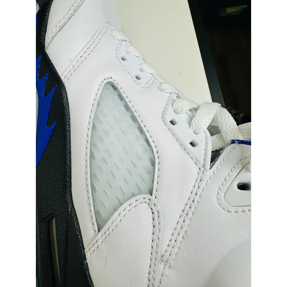 Nike Air Jordan 5 Retro (GS) White Dark Concord Black Sneaker Shoe 6.5