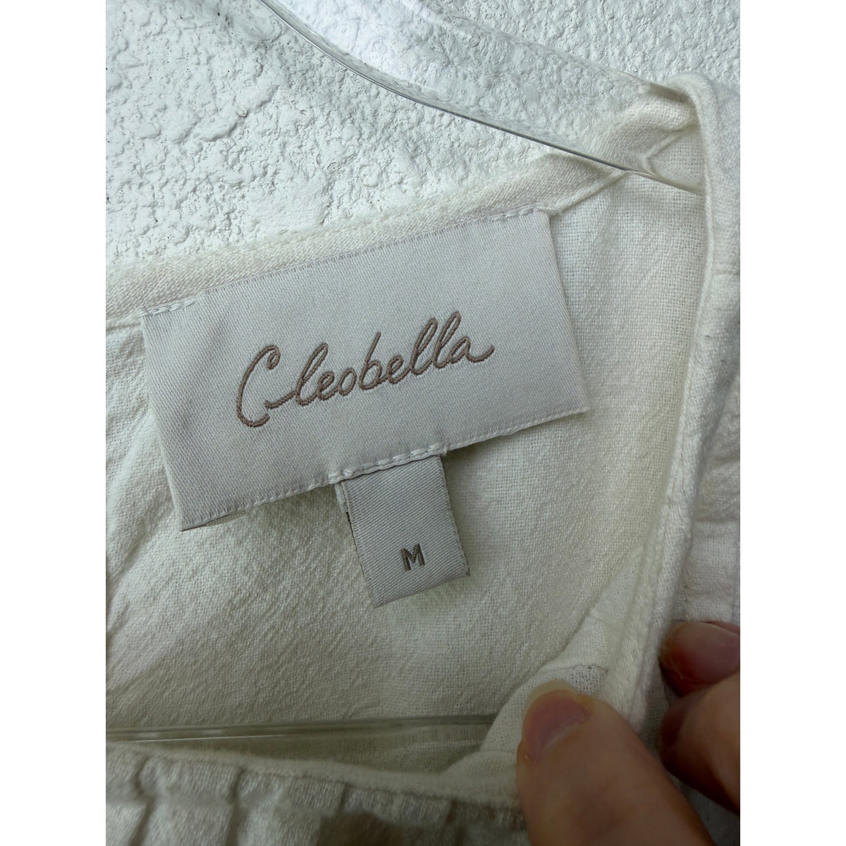 Cleobella Ivory Embroidered Cropped Blouse Women M
