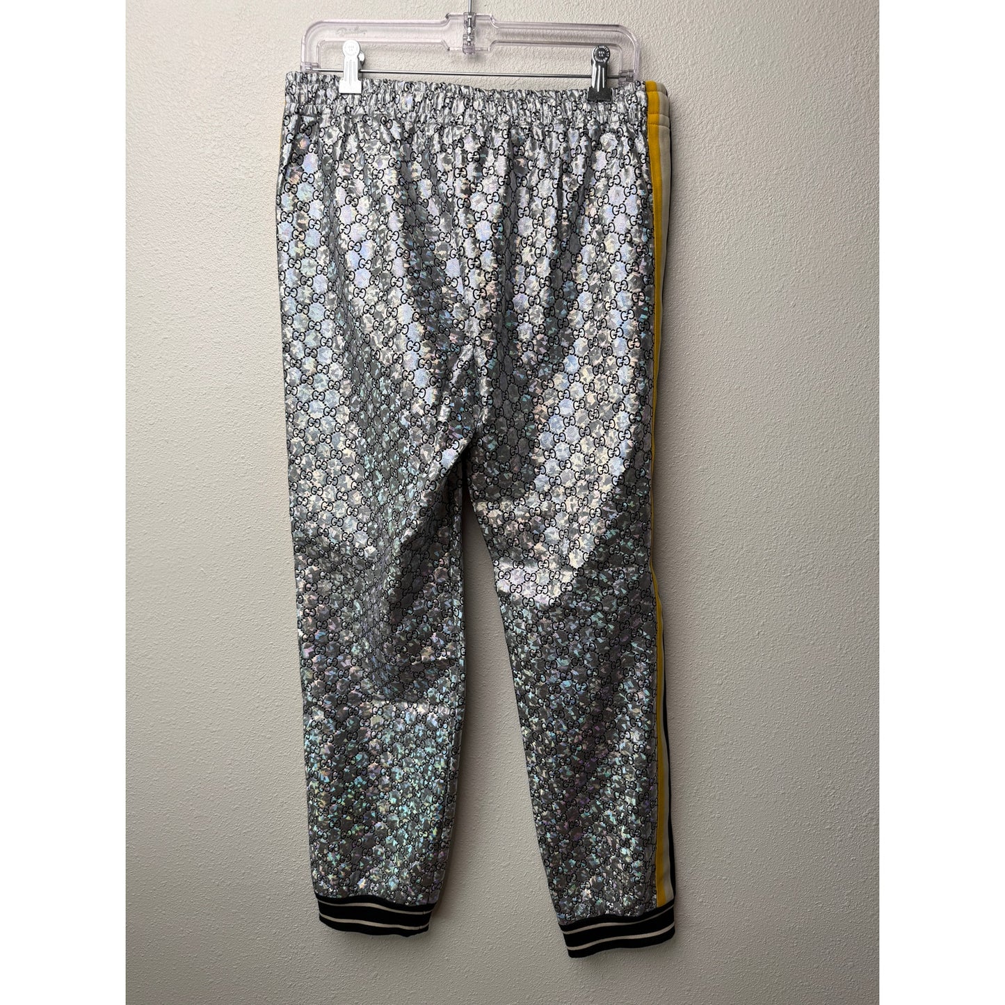 Gucci Silver GG Crystal Jogger Pants Men's M