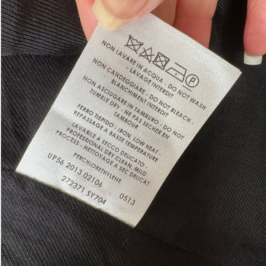 Stella McCartney Black Triple Pleat Satin Lapel Tuxedo Blazer 40 / 10