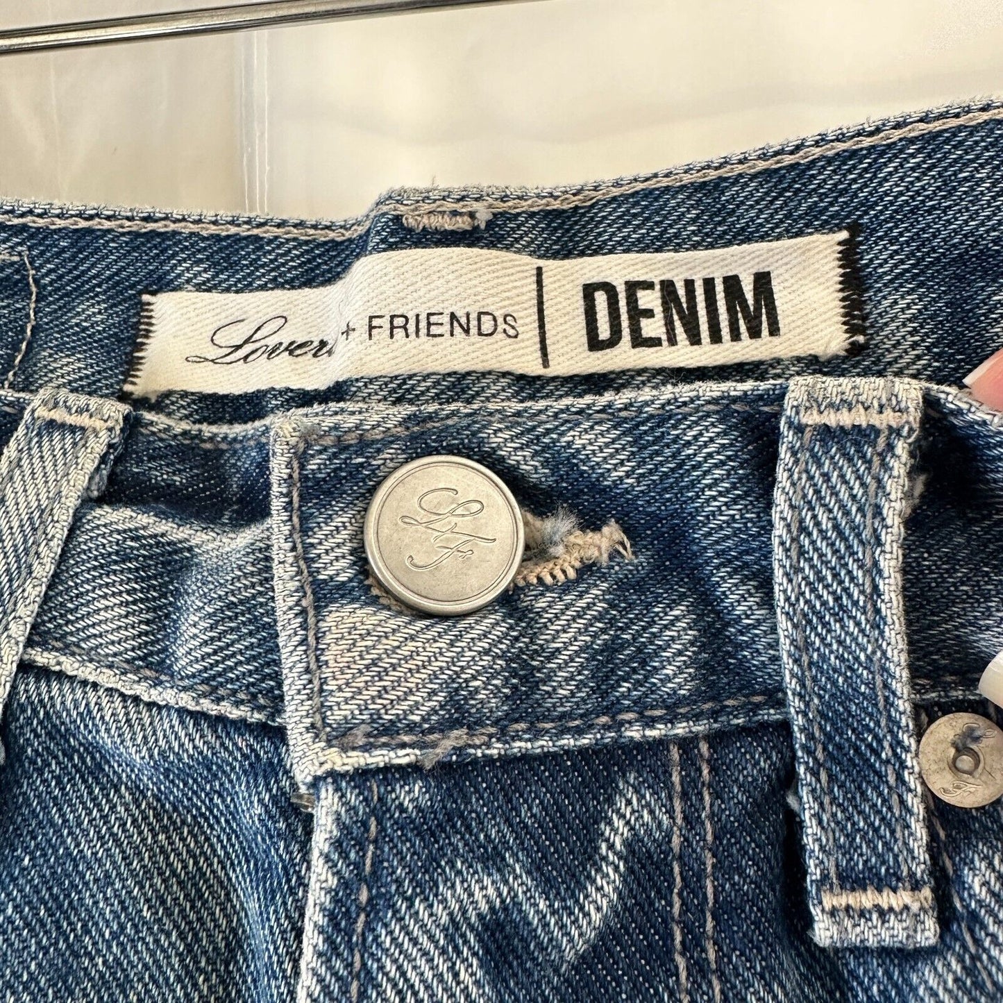 Lovers & Friends Axel Jean Distressed Cut Off High Rise Short Conrad Wash 25