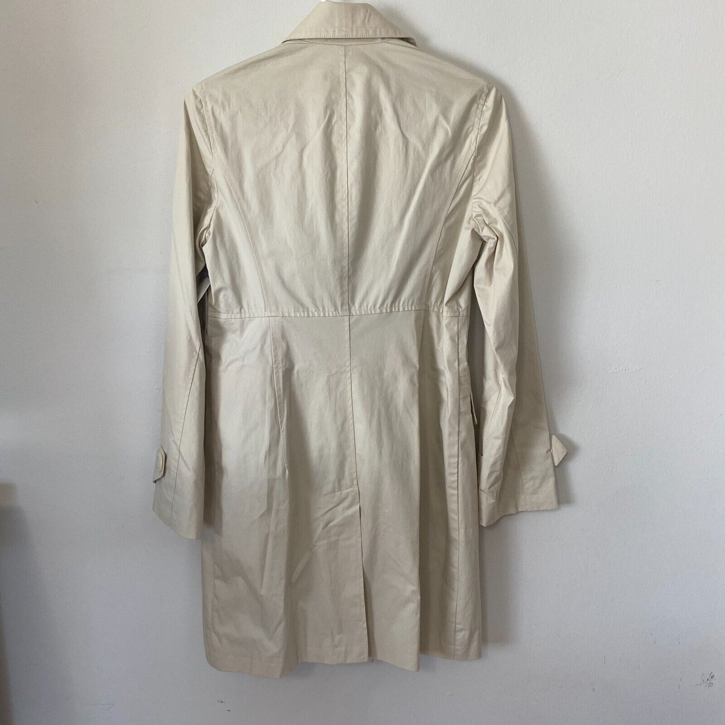 NWT Vince Cream Tan Fitted Peacoat Utility Duster Jacket Sage Lining Size 6
