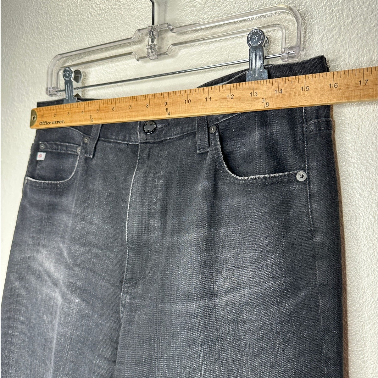 AG Black Alexxis Boot High Rise Vintage Boot Jeans Raw Hem 31