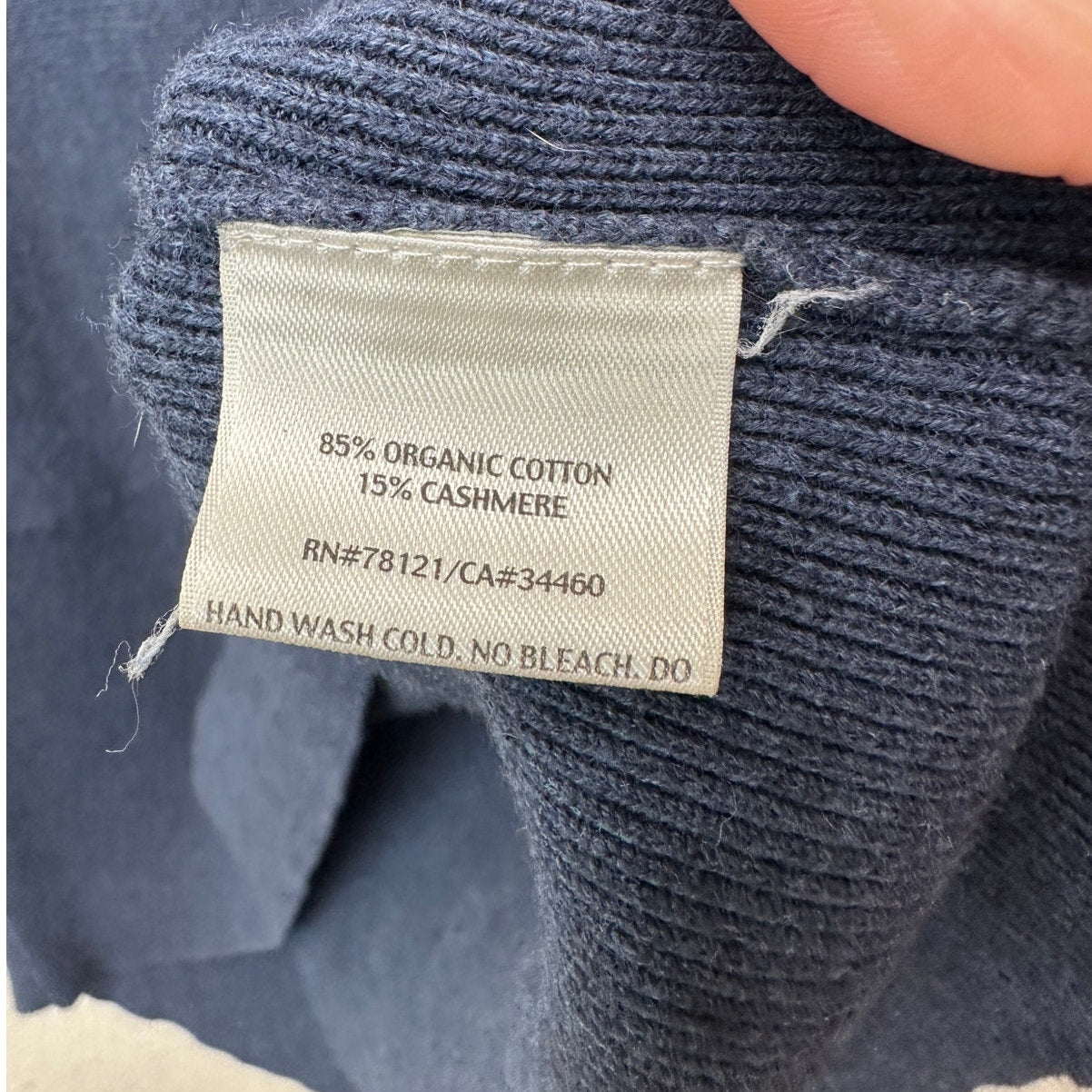 Eileen Fisher Sweater Blue M Cowl Neck Cashmere Blend