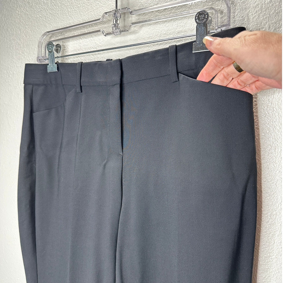 Theory Black Max 2 Edition Zip Front Slit Pockets Center Crease Pants 6
