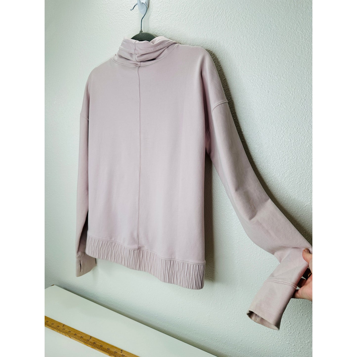 Lululemon Pale Pink Cowl Neck Long Sleeve Banded Bottom Sweat shirt 6