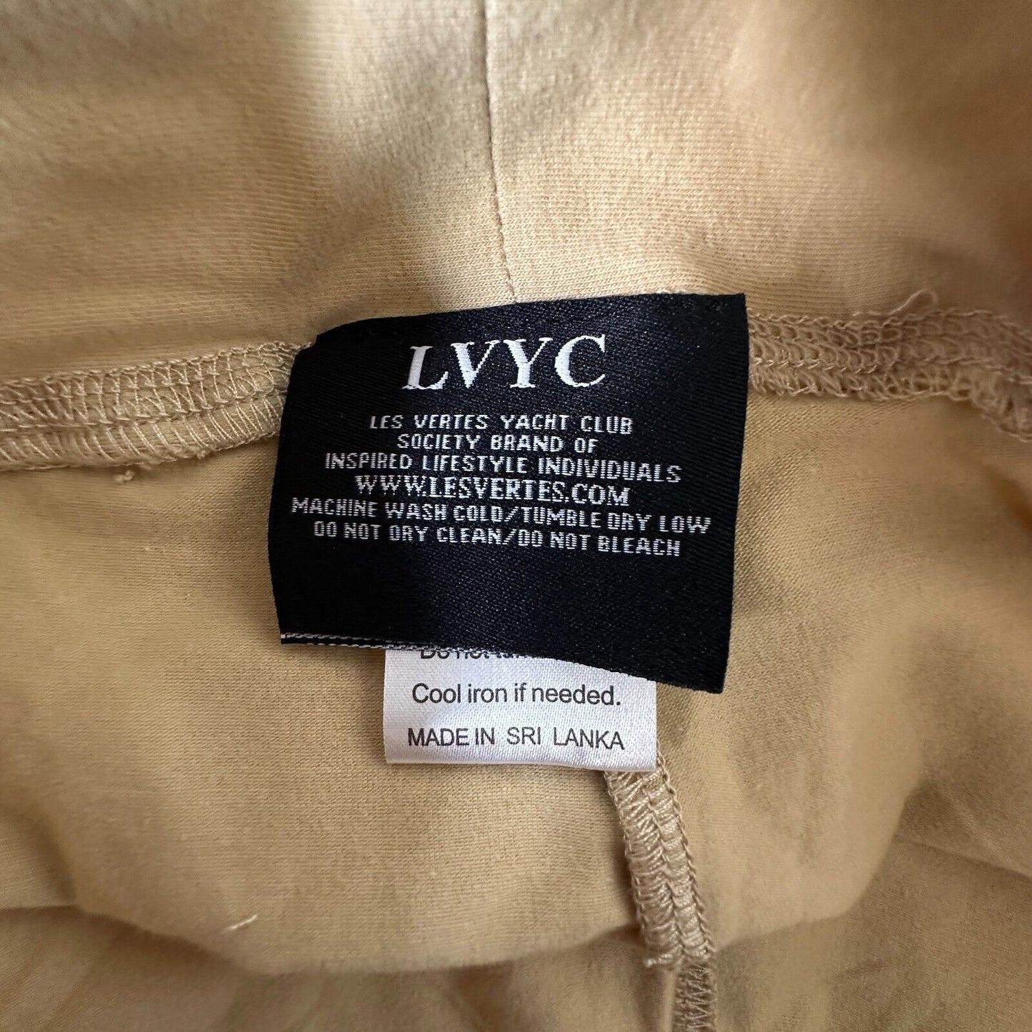LVYC Les Vertes Yacht Club Tan Leggings Black LVYC logo Waist Medium
