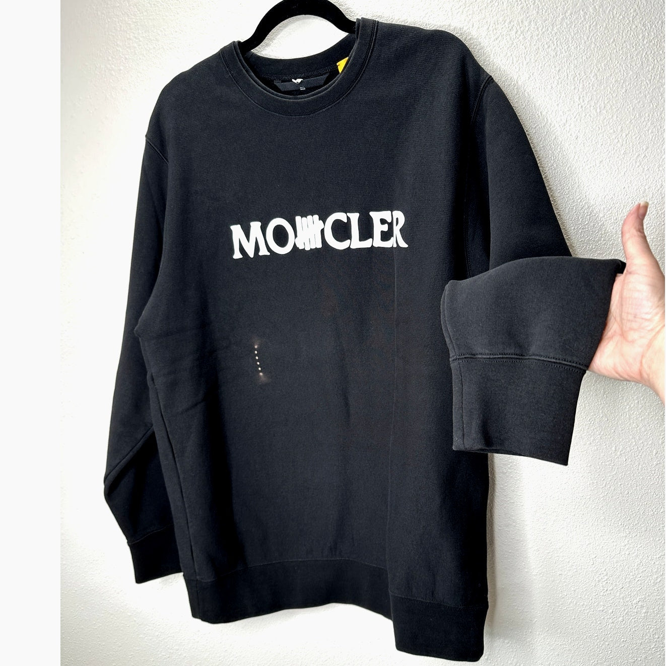 Moncler Black Genius 1952 X Undefeated White Logo Altered Sweatshirt L