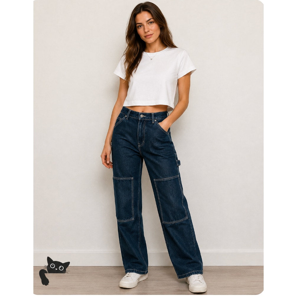 Splendid White 100% Cotton Short Sleeve Round Neck Boxy Wide Hem Crop Tee Medium