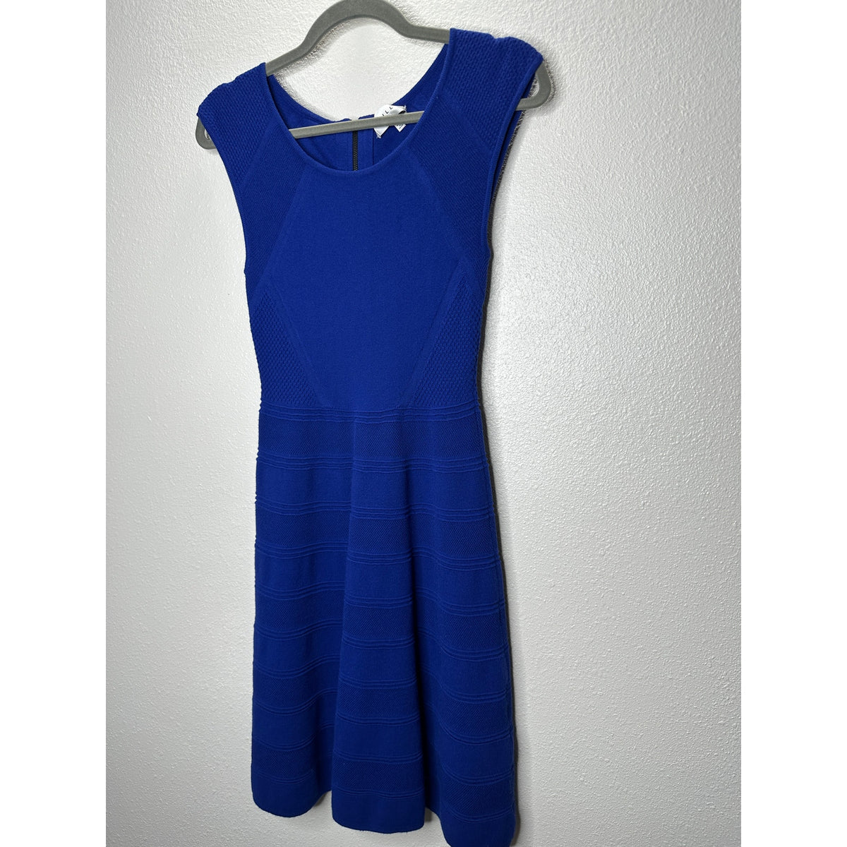 Milly Royal Blue Round Neck Sleeveless Fit & Flare Dress P 2
