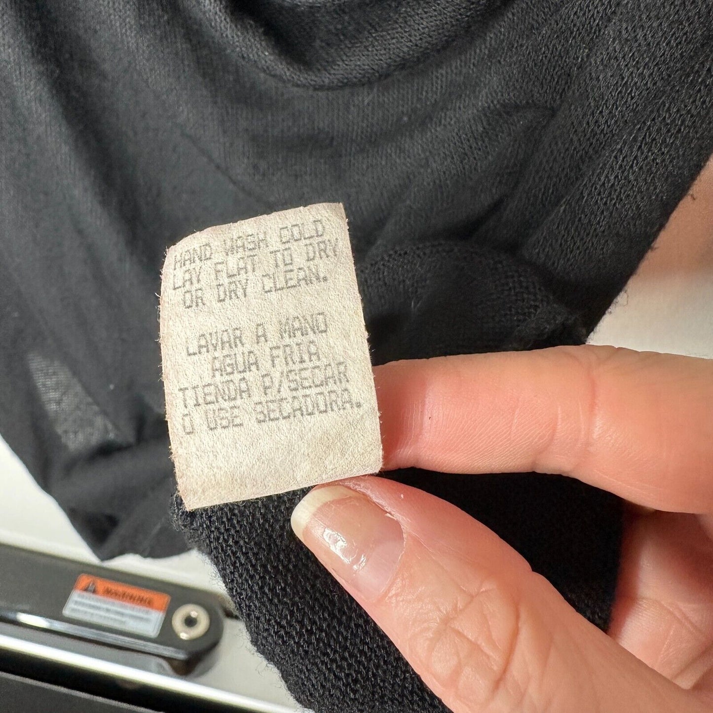 Aziz Jet Black Slinky Faux Wrap Deep VNeck Long Sleeve Sweater Jumper Top L