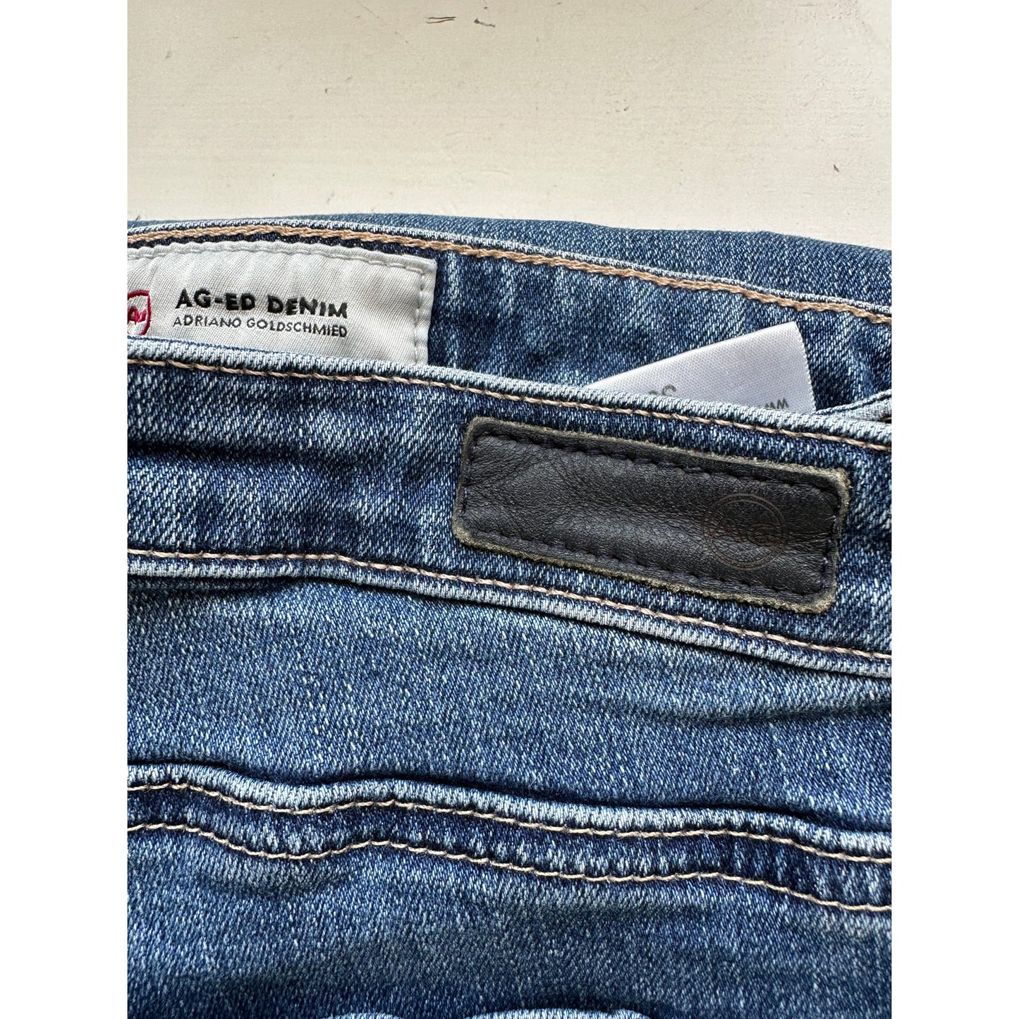 AG Dark Wash Whiskered Prima Cigarette Leg Jeans 30