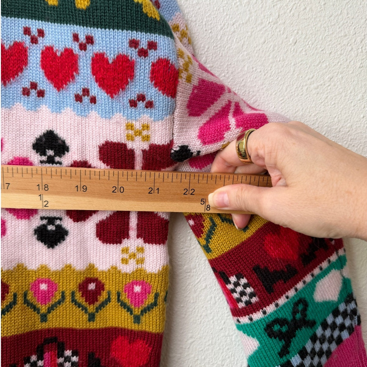 Kate Spade Multicolor Wool Mohair Floral Heart Sweater - S