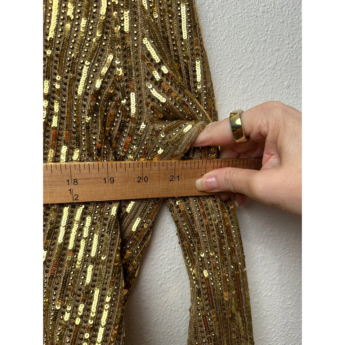 Gucci Sweater Gold Womens US M Sequin Turtleneck