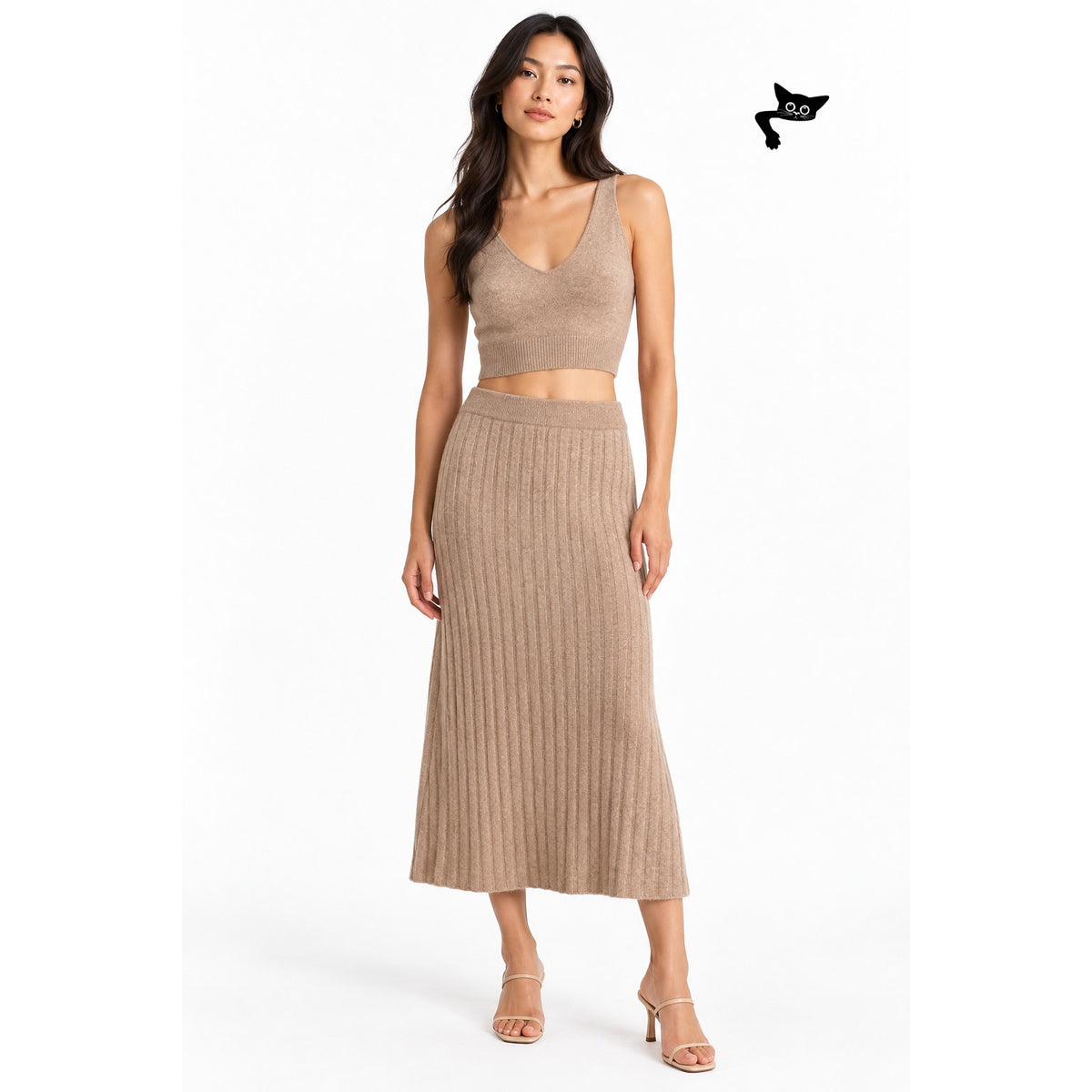 Quince Mongolian Cashmere Tank and Midi Skirt Set Women's XS S